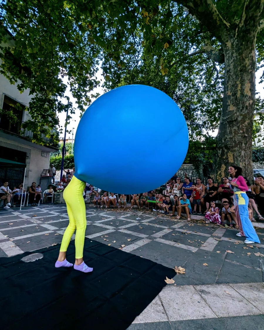 Children’s Show with Soap Bubbles and a Woman in a Giant Balloon